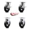 Service Caster 8 Inch Rubber on Steel Caster Set with Roller Bearing 2 Brakes and 2 Rigid SCC SCC-35S820-RSR-SLB-2-R-2 - alternate 5